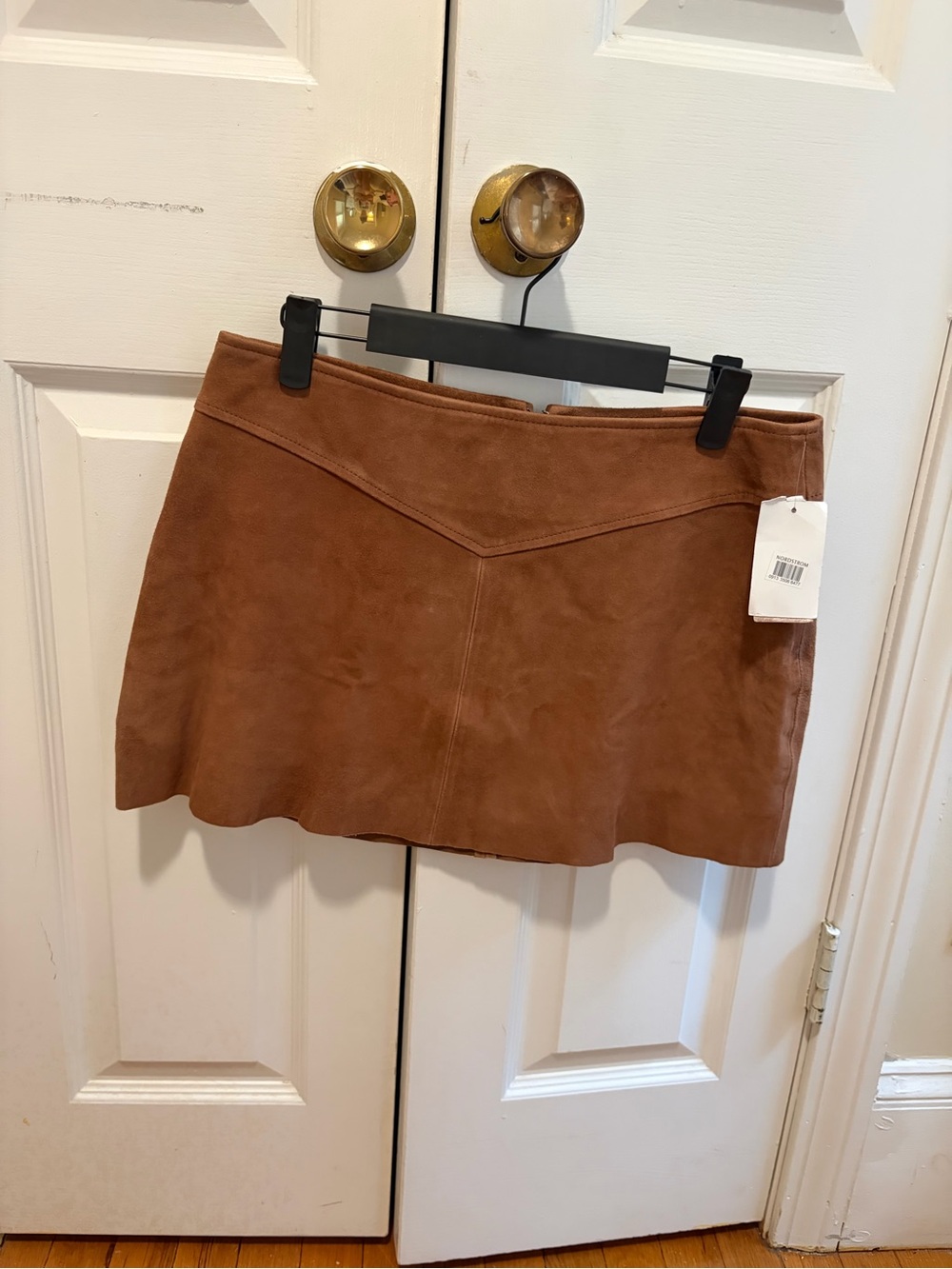 Reformation Suede Mini Skirt - Brown